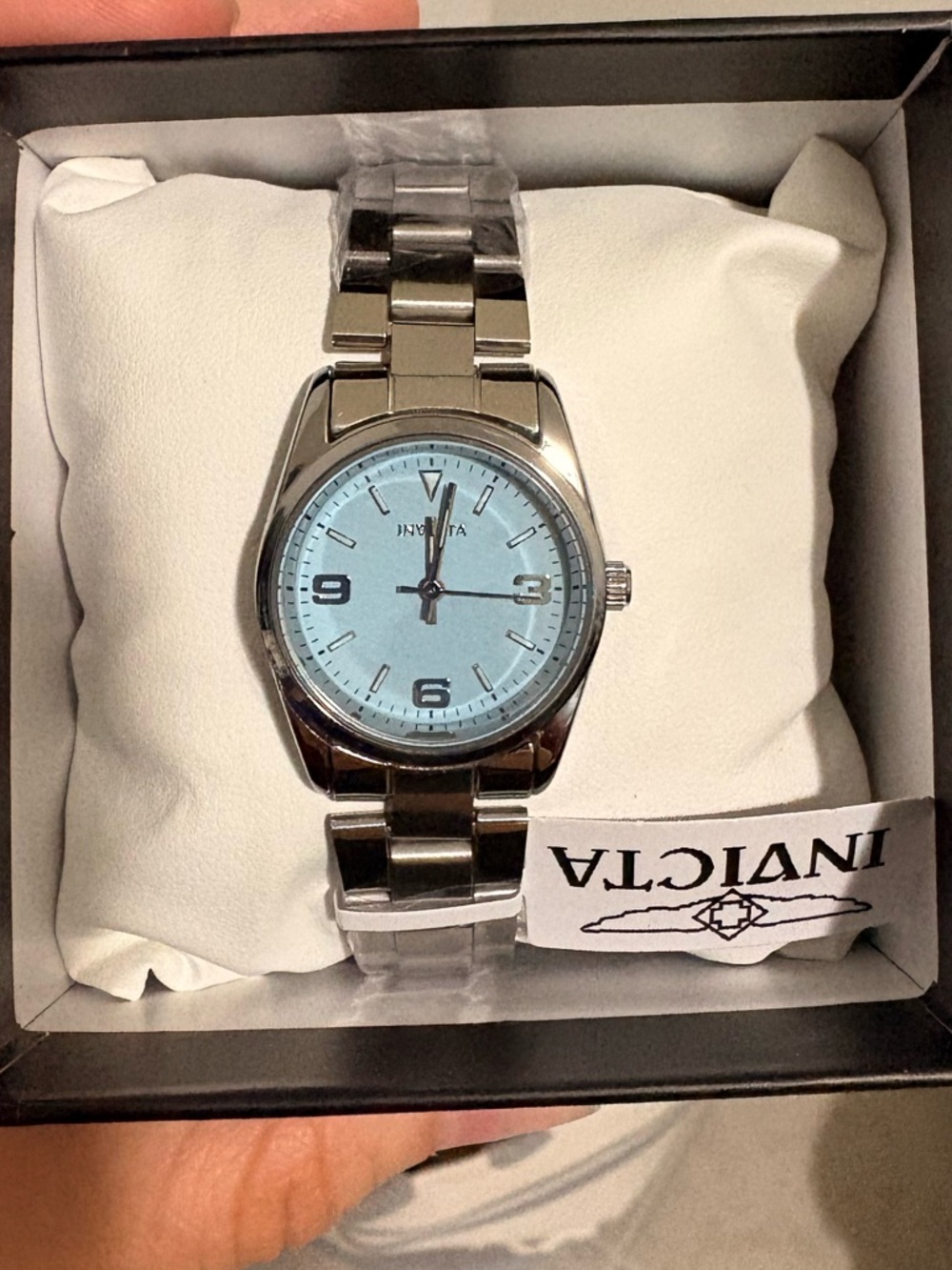 Invicta Silver Watch with Light Blue Dial (69191)